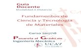Guía Docente - Universidad Católica de Ávila · PDF fileModelos atómicos 2.1.3. La configuración electrónica y la tabla periódica de los elementos 2.2. Los enlaces Atómicos