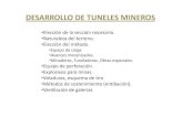 DESARROLLO DE TUNELES MINEROS - uptc.edu.co · PDF file•Explosivos para minas. •Voladuras, esquema de tiro •Métodos de sostenimiento (entibación). •Ventilación de galerías.