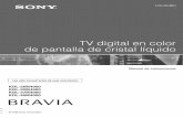 TV digital en color de pantalla de cristal líquido · PDF fileLCD Pantalla de cristal líquido ... Como transportar el TV ... verá en su TV BRAVIA es comparable a la calidad de la