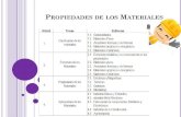PROPIEDADES DE LOS MATERIALES -  · PDF fileTodos los materiales están integrados por átomos ... veces el costo original del material por lo que su estudio y ... Resistencia