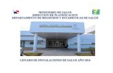 MINISTERIO DE SALUD - minsa.gob.pa · PDF fileSub- Centro de Salud 12 Dispensario ... 0102071401 P. DE S. BARRANCO ADENTRO CHANGUINOLA LAS TABLAS BARRANCO ADENTRO MINSA 2754