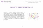 BOLETÍN TRIBUTARIO No. 113 - n Tributario 113... · PDF file... a la que corresponda en el Ecuador ... así como el limite de ... la obligación de calcular y pagar el anticipo del