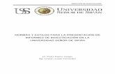 Normas para la Elaboración de la Tesis - uss.edu.pe · PDF filedirecciÓn de investigaciÓn normas y estilos para la presentaciÓn de informes de investigaciÓn en la universidad