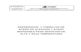 ESPÁRRAGOS Y TORNILLOS DE ACERO DE ALEACIÓN …legismex.mty.itesm.mx/normas/pemex/nrf-027-pemex-2001.pdf · espÁrragos y tornillos de acero de aleaciÓn y acero inoxidable para
