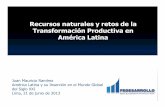 Recursos naturales y retos de la Transformación Productiva ... · PDF fileTransformación Productiva en América Latina. ... con una dependencia creciente de ... la actividad migran