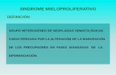 SINDROME MIELOPROLIFERATIVO · PDF filesindrome mieloproliferativo grupo heterogeneo de neoplasias hematolÓgicas caracterizada por la alteraciÓn de la maduraciÓn ... sindrome de