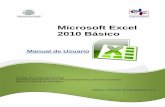 Microsoft Excel 2010 Básico · PDF fileMicrosoft Excel 2010 Básico Manual de Usuario Página 10 Se restablecerá la barra, con los comandos predeterminados. Cinta de opciones
