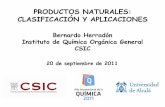 productos naturales - Los avances de la quí · PDF file¾Productos naturales: conceptos generales, tipos y biosíntesis. ¾Los productos naturales como motor del desarrollo de la