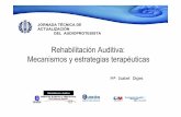 Rehabilitación Auditiva: Mecanismos y estrategias · PDF fileEntrenamiento Auditivo Modulación acústica en frecuencia , intensidad y ritmo de presentación mediante el uso de filtros.