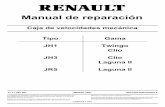 © RENAULT 2001 - · PDF fileManual de reparación Caja de velocidades mecánica Tipo Gama JH1 Twingo Clio JH3 Clio Laguna II JR5Laguna II 77 11 299 963 ”Los Métodos de reparación