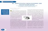 el iNstituto boliviaNo de leXicoGraFía · PDF filetáctica del quechua, en el habla cotidiana de los bolivianos. 3. proyectos en ejecucIón Obras diaintegrativas. Diccionario de préstamos