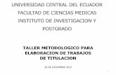 UNIVERSIDAD CENTRAL DEL ECUADOR FACULTAD …aka-cdn.uce.edu.ec/ares/w/facs/fcm/posgrado/... · PLANTEAMIENTO DEL PROBLEMA CURSO TALLER PARA ELABORACION DE TESIS 27 ... MARCO TEORICO