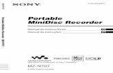 Portable MiniDisc Recorder - Sony UK · PDF file... como una estantería para libros ... grabadora o desenchufe el cable USB durante la lectura o escritura de los ... para desbloquear