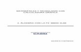 2. ÁLGEBRA CON LA FX 9860G SLIM -  · PDF filecefire de godella / casio pág. 5 problemas que se resuelven mediante sistemas de ecuaciones lineales