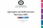 Ejemplos de Referencias Normas APA · PDF fileNormas APA: Fueron desarrolladas por la Asociación Estadounidense de Psicología (American Psychological Association, A.P.A.) Serán