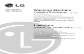 Lavadora - LG  · PDF fileWD-10587BD WD-14586BDK Lavadora MANUAL DEL PROPIETARIO (24P~45P) Gracias por comprar la lavadora totalmente automática LG. Lea detenidamente el