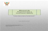 Manual de Organización y Funciones (MOF) · PDF fileestructurales, desarrolladas sobre la base del Reglamento de Organización y Funciones (ROF), el Cuadro para Asignación de ...