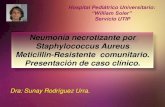 Neumonía necrotizante por Staphylococcus Aureus … · Se han documentado casos de SAMR en personas de la comunidad, saludables sin los factores de riesgo establecidos para la adquisición