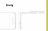 Manual del usuario bq Kepler ICS mini-USB a USB Adaptador de corriente Documentación Vistas frontales y laterales 1.a. Cámar Permite grabar vídeo y hacer fotografías . 2. Búsqueda.