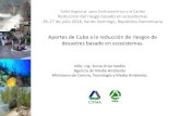 Aportes de Cuba a la reducción de riesgos de desastres ... · planicies, cuencas hidrográficas, montañas, bosques. Escalas: territorial, urbana, obras ... Informes. Los estudios