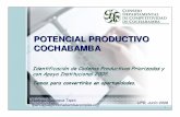 POTENCIAL PRODUCTIVO COCHABAMBA - CDC POTENCIAL PRODUCTIVO COCHABAMBA Identificación de Cadenas Productivas Priorizadas y con Apoyo Institucional 2008. Temas para convertirlos en