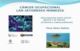 CÁNCER OCUPACIONAL LAN-JATORRIKO MINBIZIA · CÁNCER OCUPACIONAL LAN-JATORRIKO MINBIZIA Discrepancias entre cáncer laboral y no laboral (Criterios y Casos prácticos) Pere Sanz