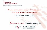 FUNDAMENTOS BÁSICOS - Universidad Católica de Ávila · B.13 Aplicar el proceso de enfermería para proporcionar y garantizar el bienestar, la ... Potter P. Fundamentos de enfermería: