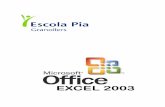 Microsoft Excel 2003 - | ¡Integrando las TIC en los ... · Microsoft Excel 2003 Si la celda ya contiene información y nos situamos sobre ella, al comenzar a escribir se borrará