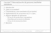 Lección 7: Sincronización de procesos mediante monitoreswebdiis.unizar.es/asignaturas/pscd/lib/exe/fetch.php?media=... · • Ejercicios . Programación de ... – versión implementada