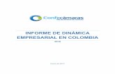 Informe de DINÁMICA Empresarial en Colombia · 1 Resumen Confecámaras presenta su Informe de Dinámica Empresarial para 2016, en el que se analiza el comportamiento empresarial