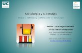 Metalurgia y Siderurgia - Open Course Ware · Breve historia de la metalurgia ... • Tres son los libros que marcan el comienzo de la era cienﬁca de la Metalurgia ...