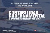 CURSO CONTABILIDAD GUBERNAMENTAL · Ÿ La Contabilización por Áreas y el SIAF-SP. Ÿ El Plan Contable Gubernamental Actualizado.