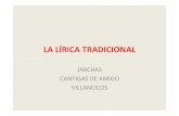 LA LÍRICA TRADICIONAL - blocs.xtec.catblocs.xtec.cat/literaturamestres/files/2009/09/la-lirica-tradic... · VILLANCICOS. 1. JARCHAS Versos cortos que se incluían al final de poemas