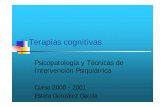 Psicopatología y Técnicas de Intervención Psiquiátrica · basada en el modelo ABC A Acontecimientos activantes B Creencias (R/I) C Consecuencias Interpretación Emocionales Ideacionales