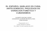 EL ESPAÑOL HABLADO EN CUBA. ANTECEDENTES ...csh.izt.uam.mx/sistemadivisional/SDIP/proyectos/archivos...EL ESPAÑOL HABLADO EN CUBA. ANTECEDENTES, PROCESOS DE VARIACIÓN FONÉTICA