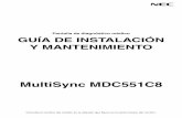 MultiSync MDC551C8 - support.nec-display.com€¦ · Tabla de contenido ... NEC Display Solutions Europe GmbH declara que el producto aquí mencionado está conforme con los requerimientos