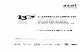 PROGRAMA 13° CONGRESO ASET - economicas.uba.ar · Grupo 8: Procesos de inserción ocupacional y trayectorias laborales Coordinación: Ana Miranda y Pablo Pérez 21 ... (UNLaM), Carrera