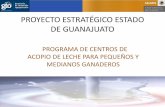 PROYECTO ESTRATEGICO ESTADO DE …€¦ ·  · 2011-08-15situacion en guanajuato •guanajuato cuenta con 144,434 vientres bovinos leche. •ocupa elsexto lugar en rango nacional