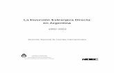 La IED en Argentina 1992-2002 - economia.gob.ar · Índice 1. Introducción 2. Marco internacional 3. Evolución de la Inversión Extranjera Directa en Argentina q La IED por componentes