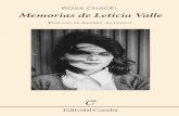 Memorias de Leticia Valle - Editorial Comba€¦ · mático de la ensayista argentina Josefina Ludmer, Las tretas del débil (1984), que apunta a la escritura femenina