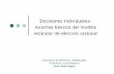Decisiones individuales: Axiomas básicos del modelo ... · 2 Modelos de Elección Racional (I) • Modelo (matemático) = Explicación lógicamente completa, basada en hipótesis