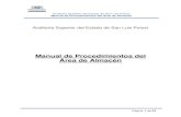 Manual de Procedimientos del Área de Almacén - ASESLPaseslp.gob.mx/Transparencia/A19F4/CAFS/MANUAL PROCE... · El Manual de Procedimientos del Área de Almacén es un instrumento