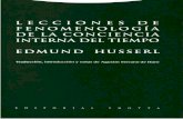 Lecciones de fenomenología de la conciencia interna del … en 1928, las lecciones de fenomenología aparecieron en edición de Martin Heidegger según la ordenación y composición