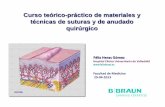 Curso teórico-práctico de materiales y técnicas de suturas ... de suturas web.pdf · Manejo suave de los tejidos Hemostasia cuidadosa Asegurar buen aporte sanguíneo Evitar tensiones