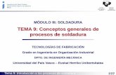 TEMA 9: Conceptos generales de procesos de soldaduraehu.eus/manufacturing/docencia/1003_ca.pdf · El diagrama de Schaeffler permite determinar la composición óptima del material