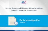 De la Investigación - STRC – Alianza de Contralores ...alianzacontralores.strc.guanajuato.gob.mx/wp-content/uploads/2017/... · para el Estado de Guanajuato ... • Embargo precautorio