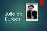 Julia de Burgos - MrsBarriosAPLiteratureJulia+de+Burgos... · La que se alza en mis versos no es tu voz: es mi voz ... La lucha interior del ser Corriente literaria: Literatura femenina