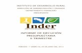 INSTITUTO DE DESARROLLO AGRARIO - inder.go.cr · a la luz de las metas y objetivos del Plan Operativo Institucional (P.O.I.), del que el presupuesto es la expresión financiera, para