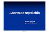 Aborto de repetición - e-archivos.org · Epidemiología del aborto ... gestación o después de un embarazo normal es relativamente baja ... nLa frecuencia es mayor si hay enfermedad