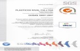OHSAS 18001-2007 a - Plásticos Rival | Tuberías ...plasticosrival.com/wp-content/uploads/2015/04/OHSAS-18001-2007.pdf · CertificadoEC15/81840991 , continua PLASTICOS RIVAL CIA.LTDA